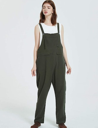 Gihuo Baggy Loose Linen Overalls