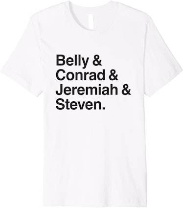 'The Summer I Turned Pretty' merch on Amazon includes a roll call character name tee. 