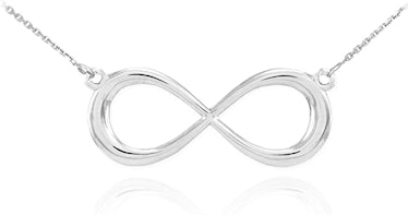 Sterling Silver Sideways Figure Eight Infinity Necklace