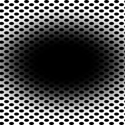 Black hole illusion on white background