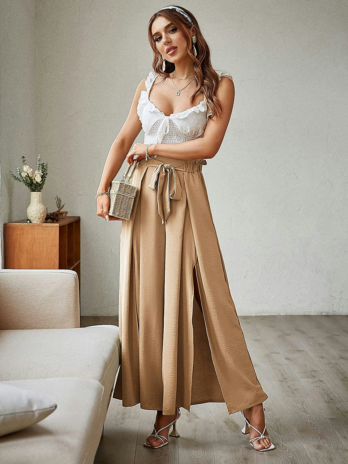 BerryGo Linen High Waist Pants