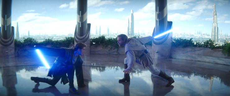 Anakin Skywalker and Obi-Wan Kenobi in a flashback scene from 'Obi-Wan Kenobi.'