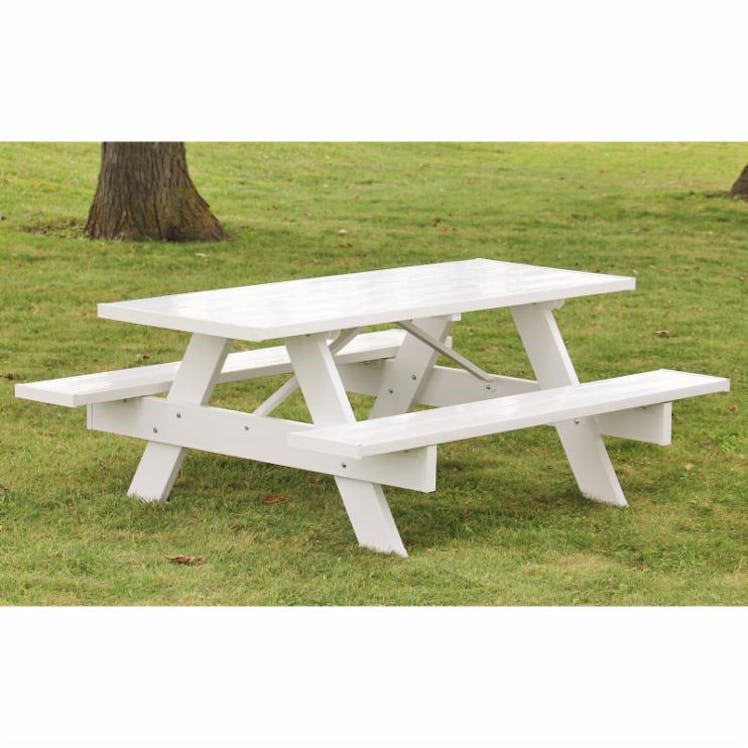 Traditional White Picnic Table