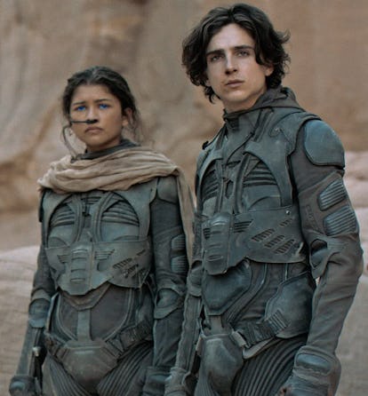 A still of Zendaya and Timothée Chalamet in 'Dune'