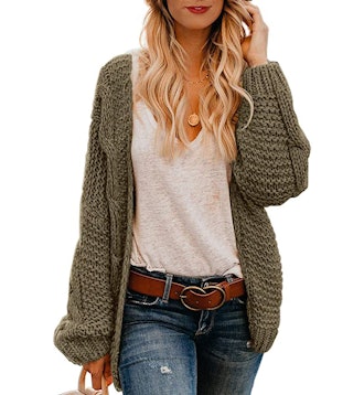 Astylish Open Front Loose Cardigan