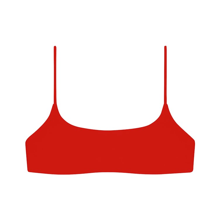 JADE Swim red sheen Muse scoop bikini top