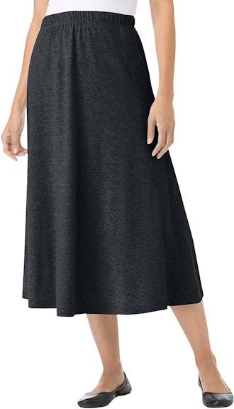 Woman Within 7-Day Knit A-Line Skirt