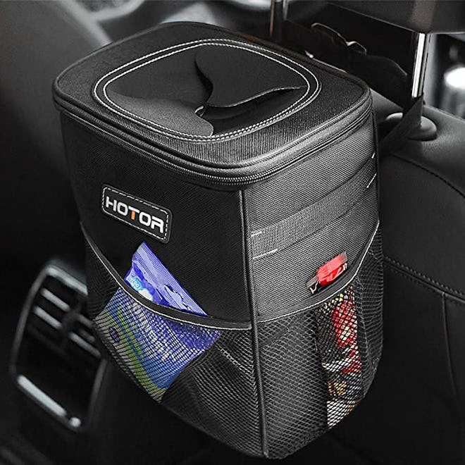 This car trash can is totally leakproof so it can contain even the messiest items on the go.