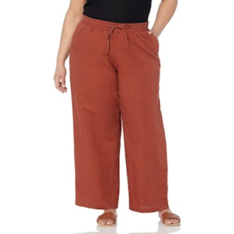 Amazon Essentials Linen Blend Drawstring Wide Leg Pants