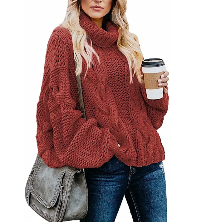 Dokotoo Balloon Sleeve Turtleneck Sweater 