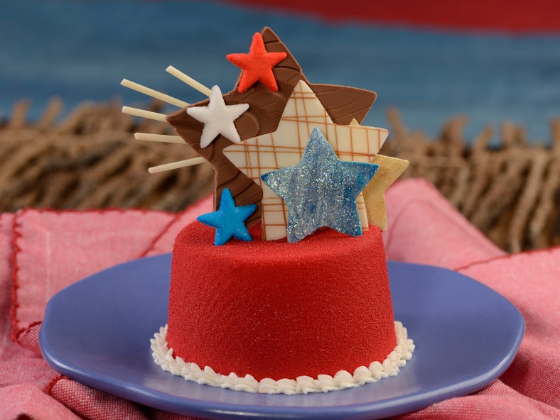 The Disney Fourth of July treats in the Disney Parks include a cheesecake.