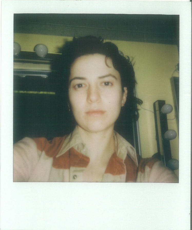 A polaroid selfie of Josette Maskin from the band MUNA