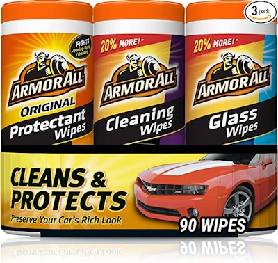 Car cleaning and protectant wipes can help you tidy spills before they set in.