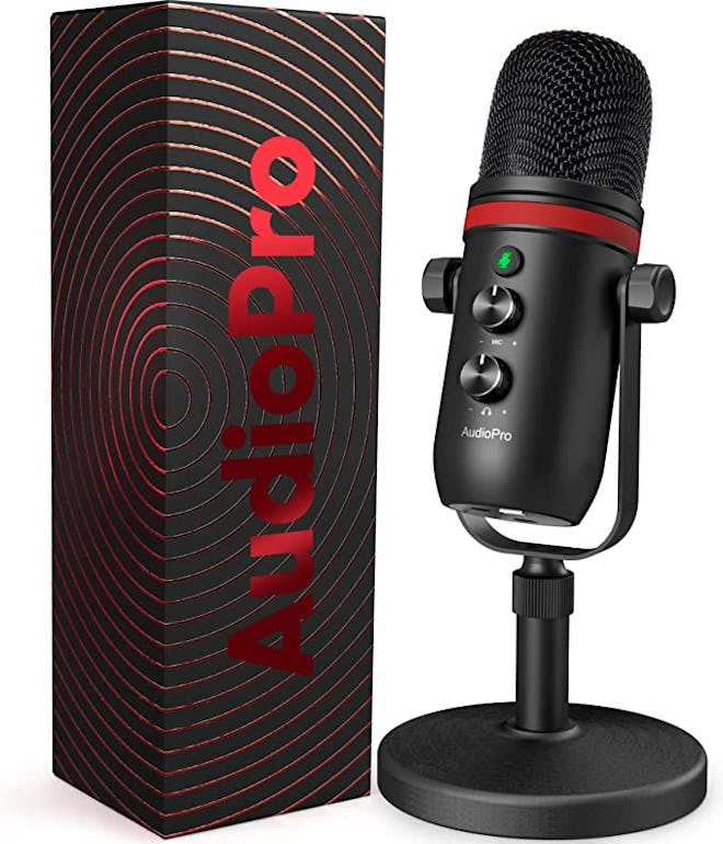 This AUDIOPRO Condenser Mic is a good budget-friendly microphone for podcasting.