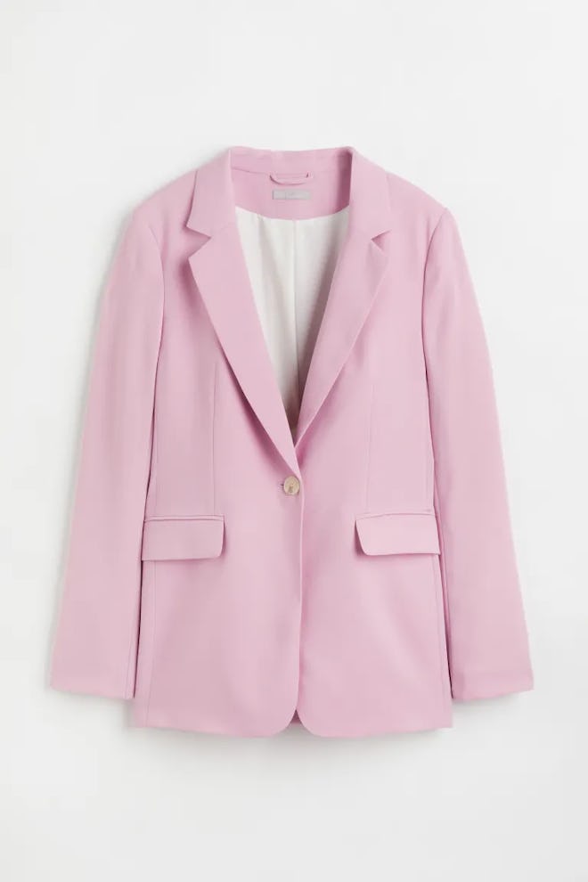 Single-Breasted Pink Jacket