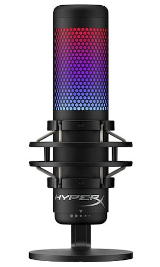 The HyperX QuadCast S is a microphone for podcasting with a color-changing design and four polar pat...
