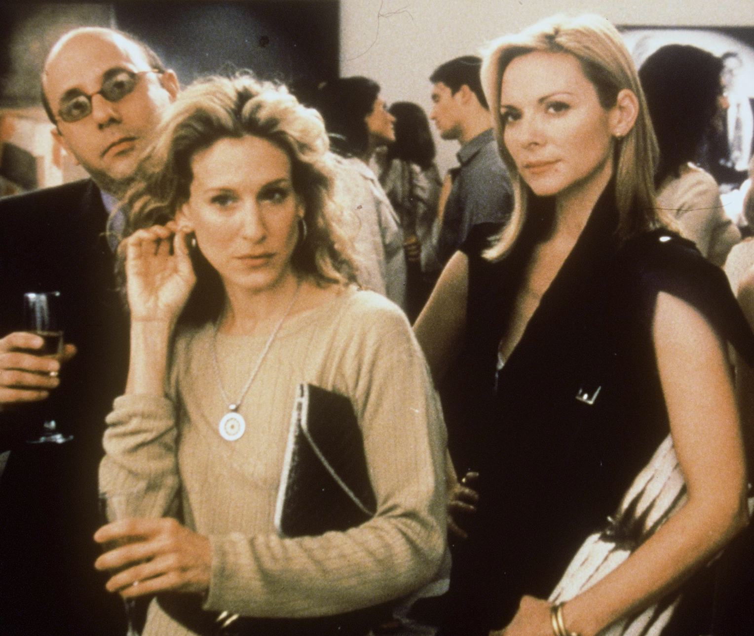 'Sex And The City' TV still with characters Stanford Blatch, Carrie Bradshaw, and Samantha Jones