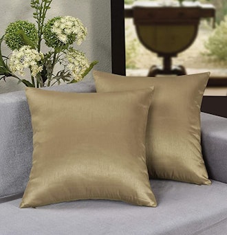 Aiking Home Faux Silk Throw Pillow Cover (Set of 2)