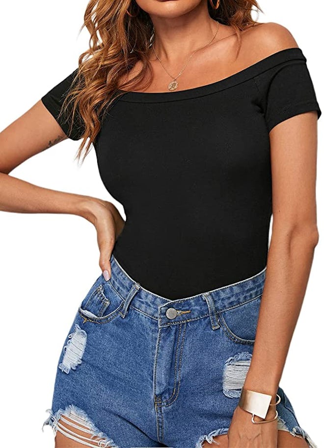 LilyCoco Fitted Off Shoulder Top