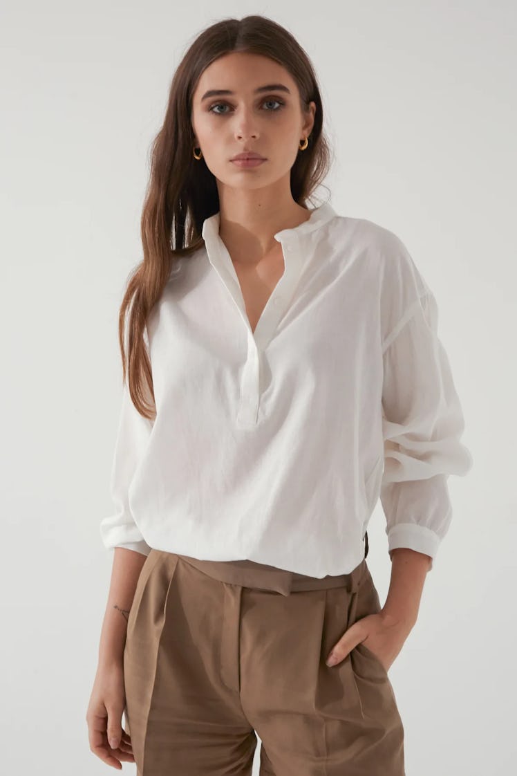 Almina Concept white button up shirt