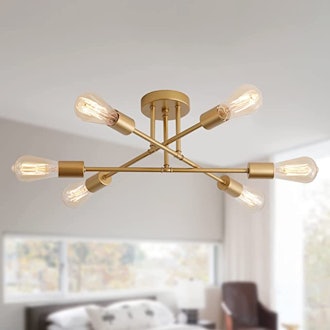 MEIXISUE Gold Modern Sputnik Ceiling Light Fixture