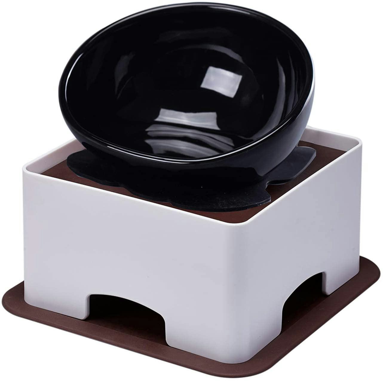 YMAXGO Ceramics Tilted Elevated Food Bowl