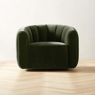 Fitz Green Velvet Swivel Chair