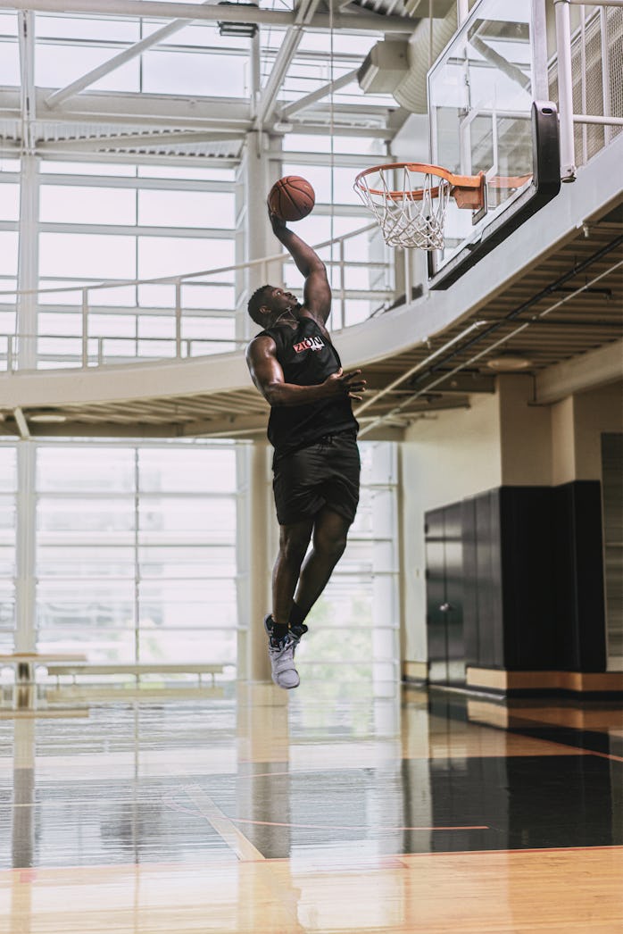 Zion Williamson wearing his second Jordan Brand signature shoe in "Hope Diamond"