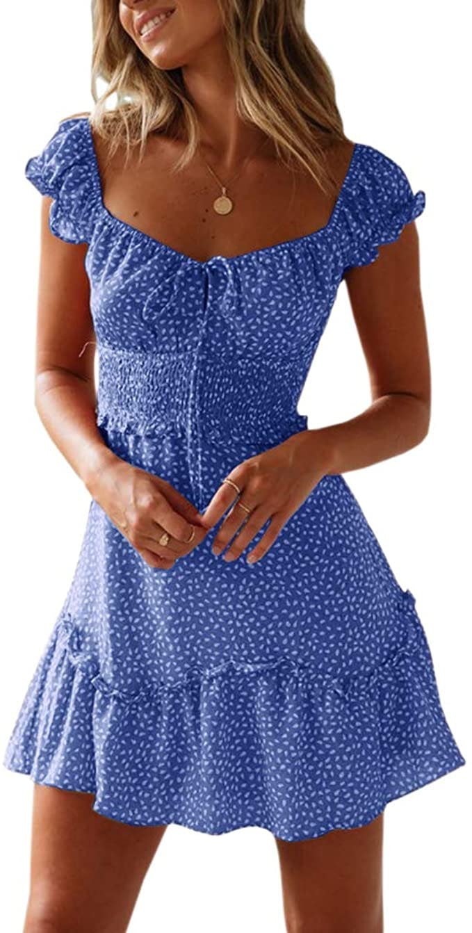 YOBECHO Sweetheart Neckline Mini Dress