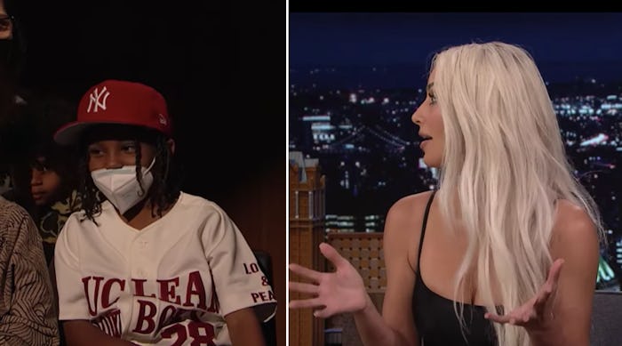 Kim Kardashian had to shush her sons during an interview on The Tonight Show Starring Jimmy Fallon