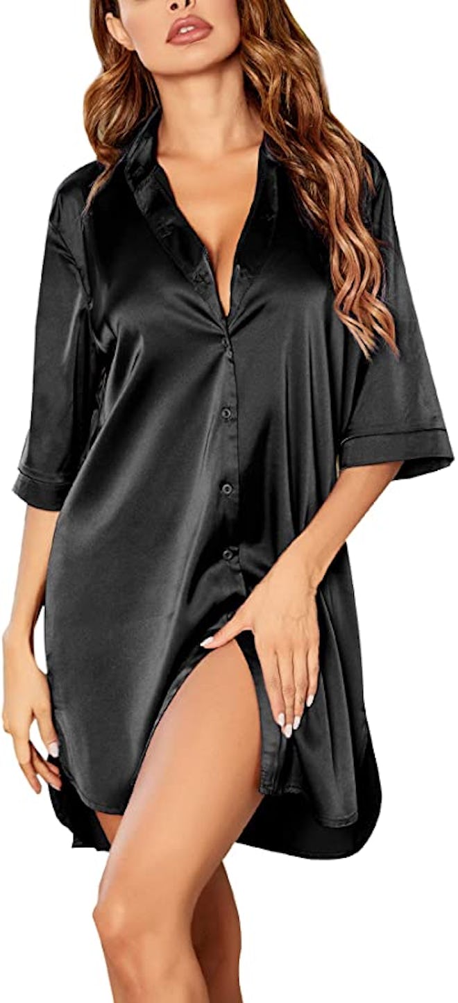 Ekouaer Satin Sleepshirt