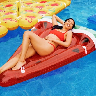 Greenco Giant Inflatable Watermelon Slice Pool Lounger