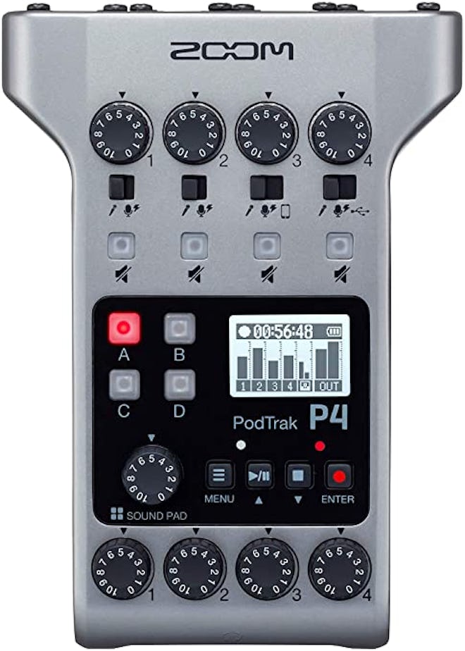 PodTrak P4 Podcast Recorder is a compact audio mixer.