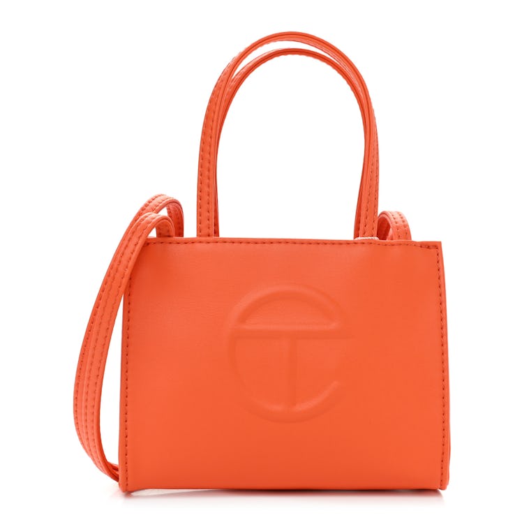 Telfar orange small shopping bag