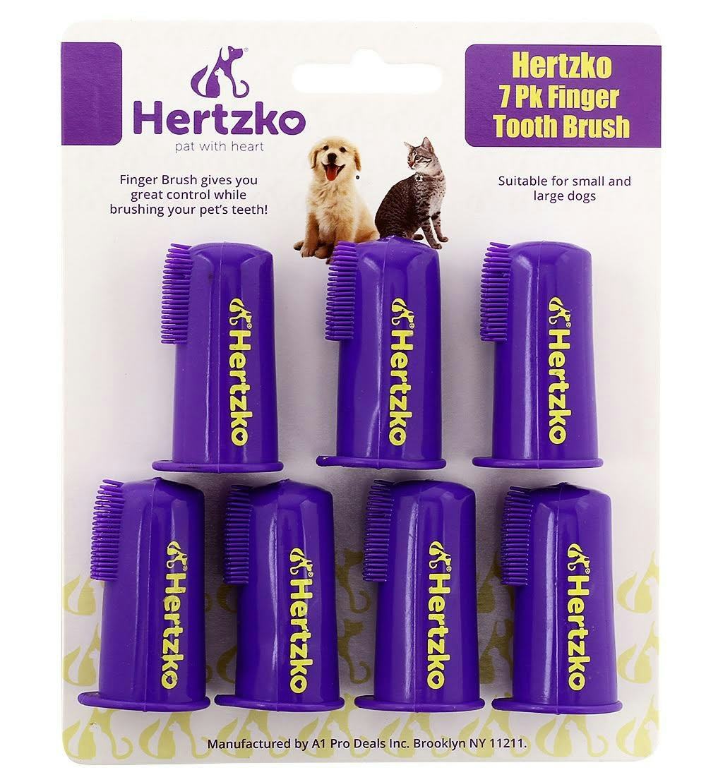 Hertzko Pet Finger Tooth Brush (7-Pack)