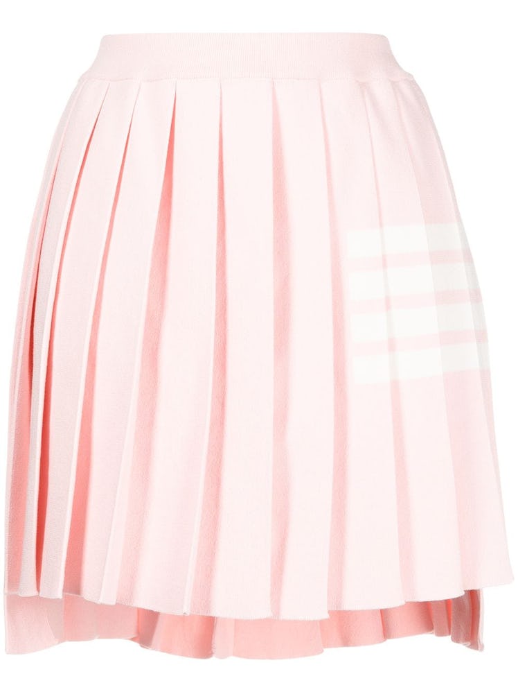 Thom Browne pink pleated mini skirt