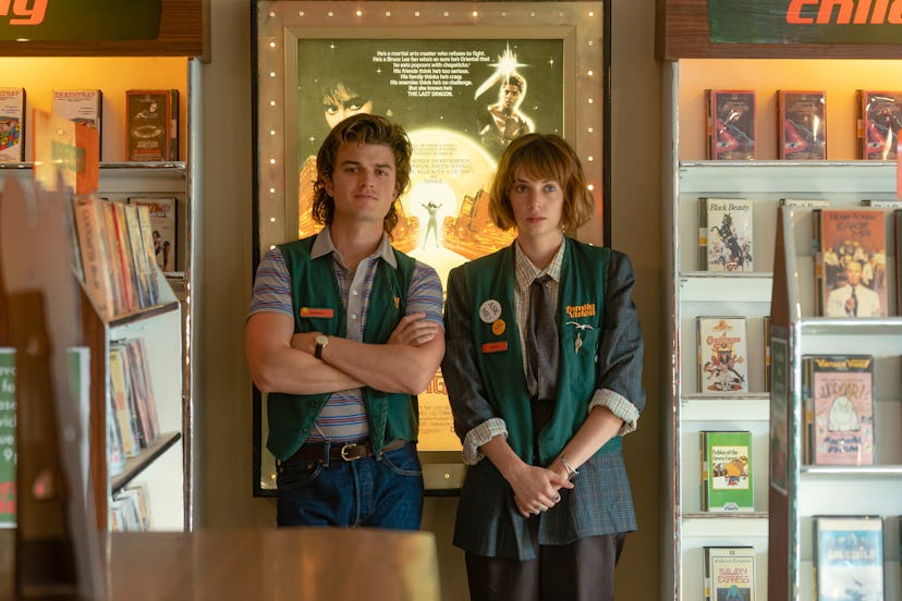 Joe Keery as Steve Harrington and Maya Hawke as Robin Buckley in ‘Stranger Things’