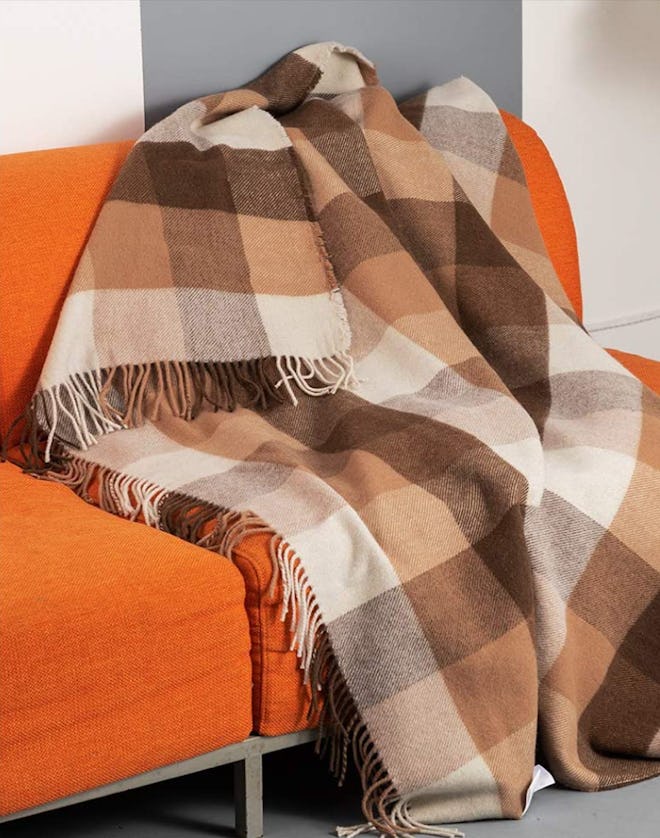 Farridoro Wool Fringe Throw Blanket