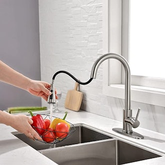 TIAHYLLE High Arc Pull Out Kitchen Faucet