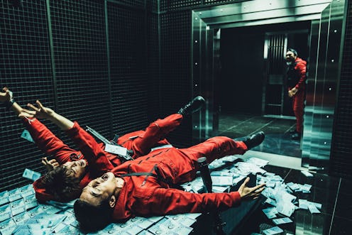 Lee Hyun-woo as Rio, Kim Ji-hun as Denver and Lee Won-jong as Moscow in 'Money Heist Korea'