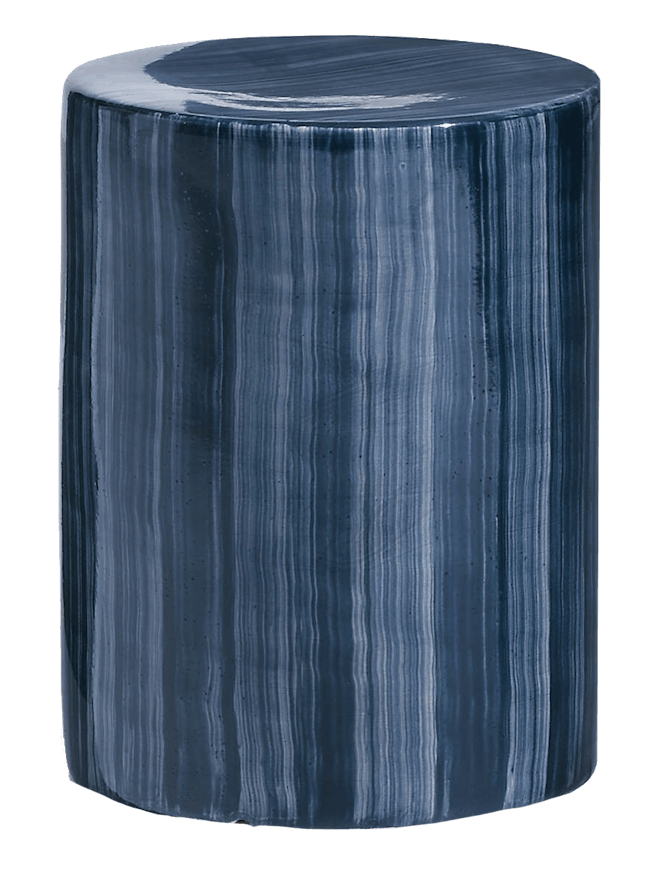 Cylinder Navy Blue Outdoor Garden Stool Side Table