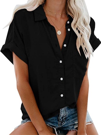 Beautife Short Sleeve Button Down Shirt