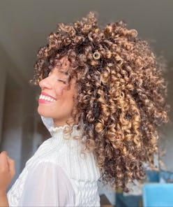 dry hair woman with curly hair