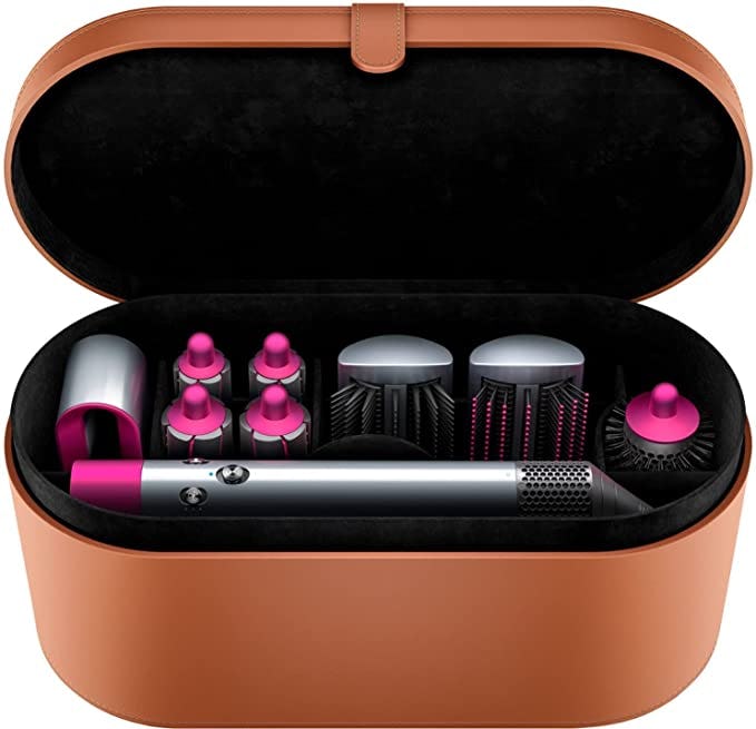 dyson airwrap set in box, fuchsia color