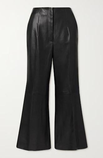 Haley cropped leather flared pants