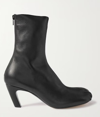 Normandy gathered leather ankle boots