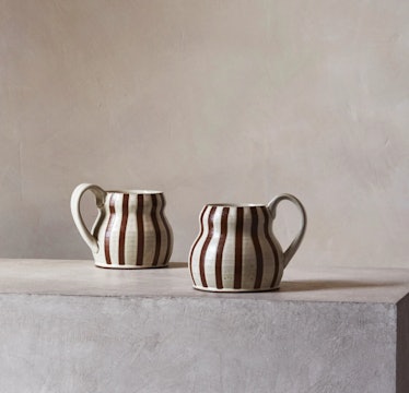 Aimee Song Creator Collab - Mug - White and Brown Striped