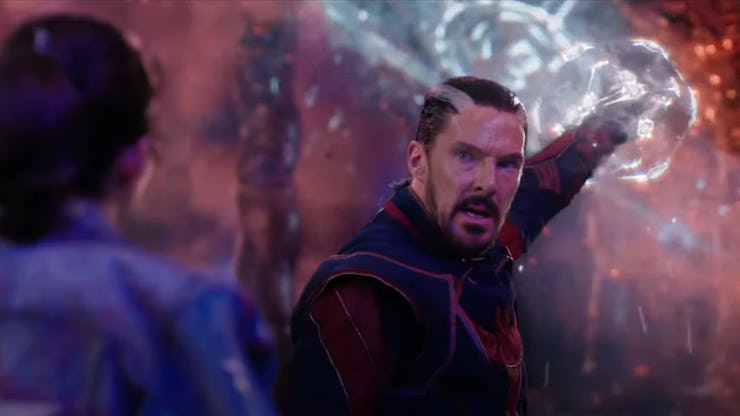 Benedict Cumberbatch in a scene from the movie Doctor Strange 2