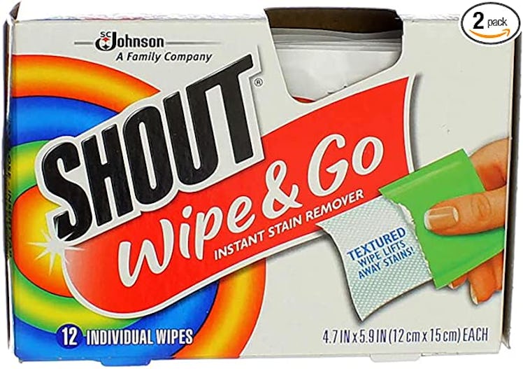 box of shout stain remover wipes