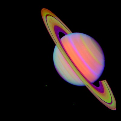 Colorful saturn in false color